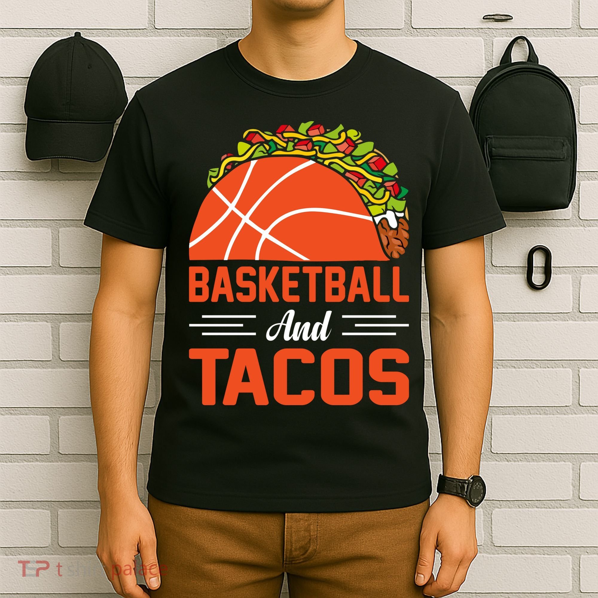 Taco Lover Gifts Basketball And Tacos Tuesday Funny Mexican T-Shirt