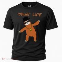Thug Life Gangsta Sloth Cooling Performance Crew T-Shirt thumb 0
