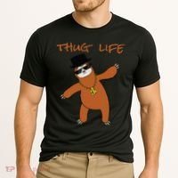 Thug Life Gangsta Sloth Cooling Performance Crew T-Shirt thumb 2