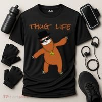 Thug Life Gangsta Sloth Cooling Performance Crew T-Shirt thumb 3