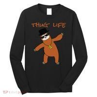 Thug Life Gangsta Sloth Long Sleeve Shirt thumb 0