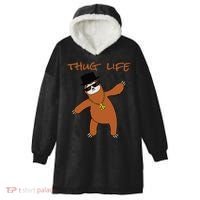 Thug Life Gangsta Sloth Hooded Wearable Blanket thumb 0