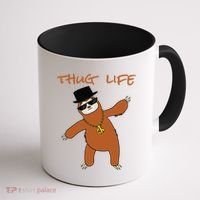 Thug Life Gangsta Sloth Coffee Mug thumb 1
