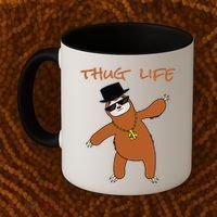 Thug Life Gangsta Sloth Coffee Mug thumb 2