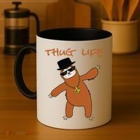Thug Life Gangsta Sloth Coffee Mug thumb 4