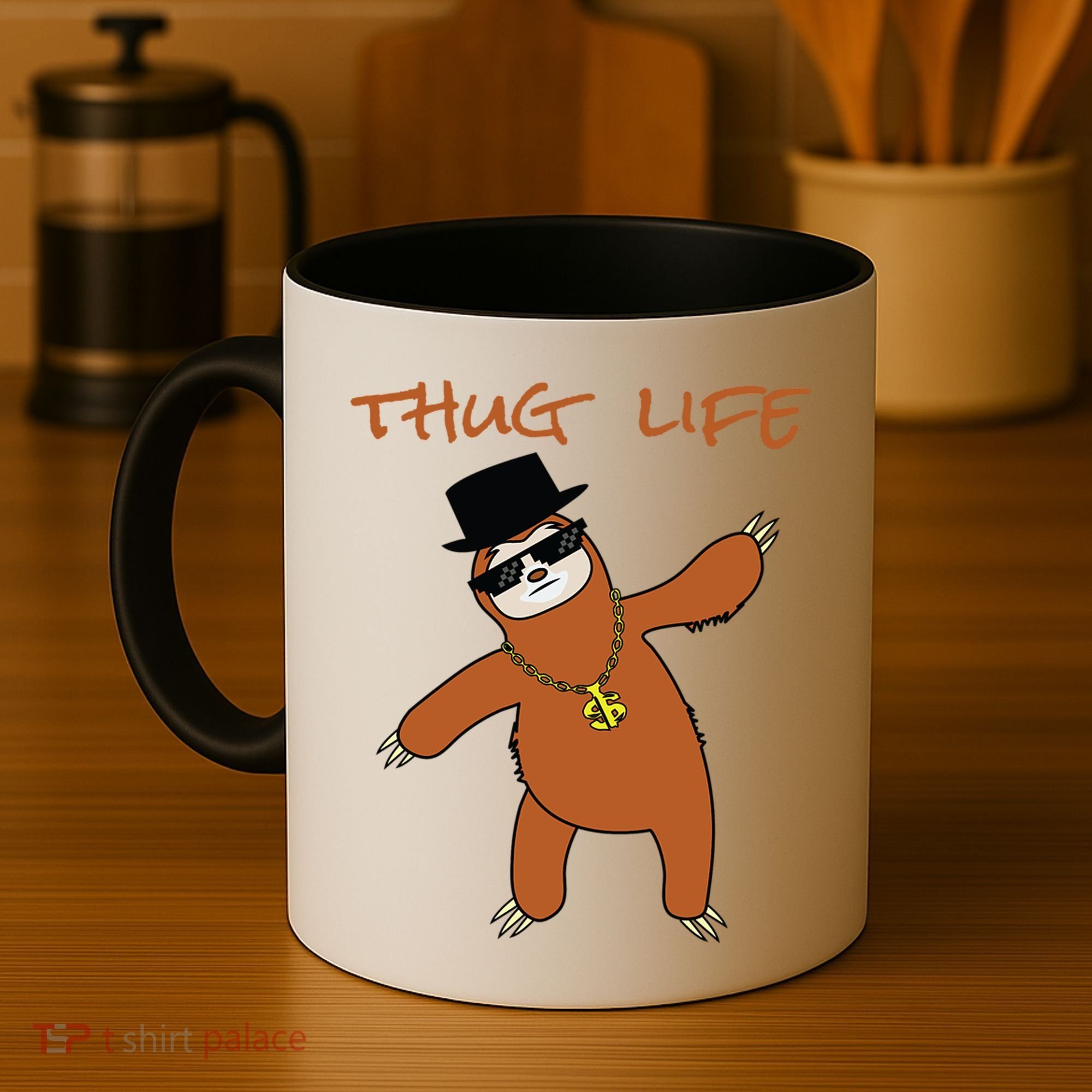 Thug Life Gangsta Sloth Coffee Mug