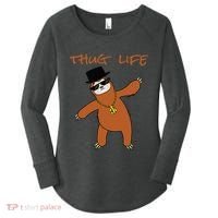 Thug Life Gangsta Sloth Women's Perfect Tri Tunic Long Sleeve Shirt thumb 0