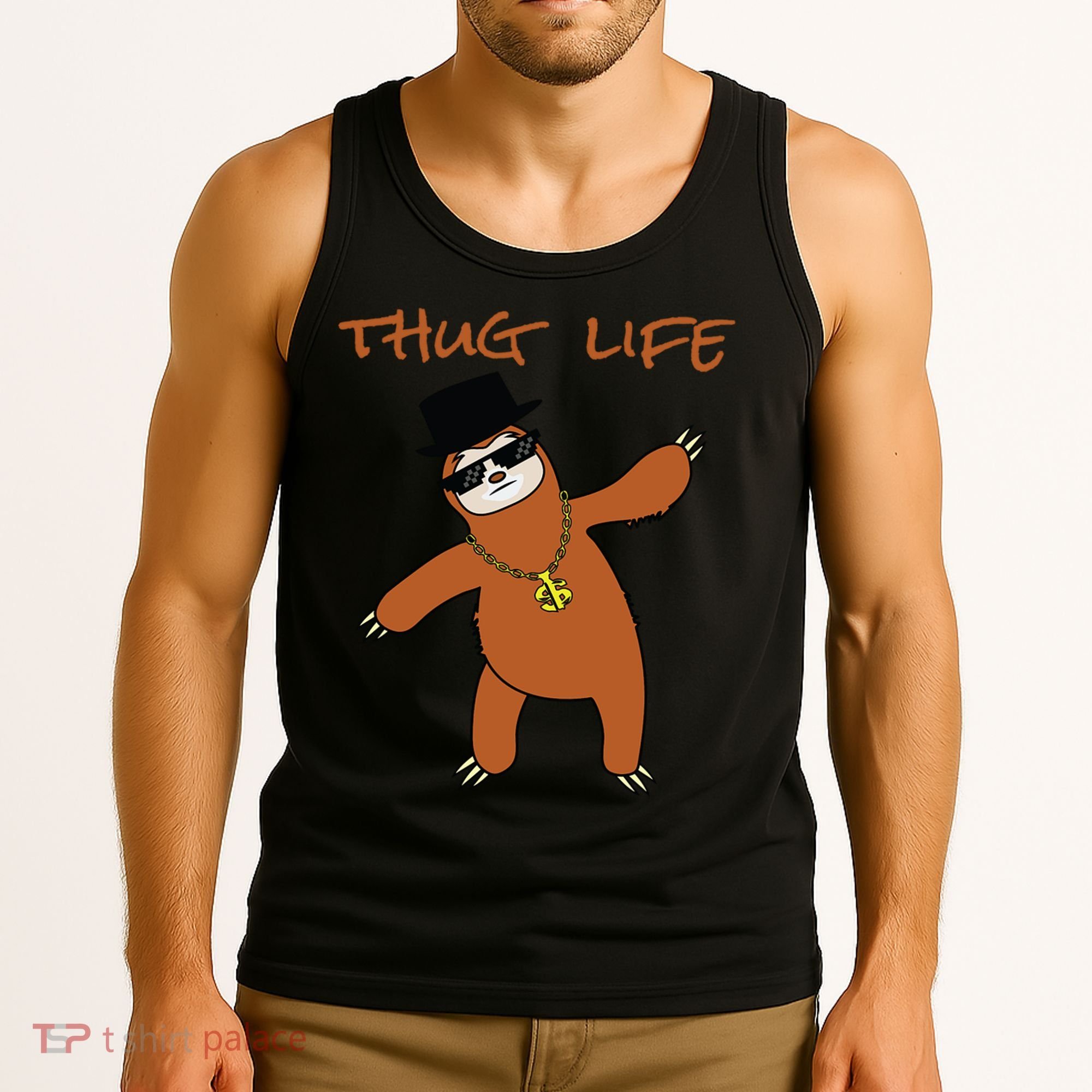 Thug Life Gangsta Sloth Tank Top