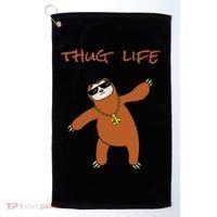Thug Life Gangsta Sloth Golf Towel thumb 0