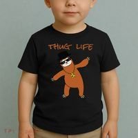 Thug Life Gangsta Sloth Toddler T-Shirt thumb 2