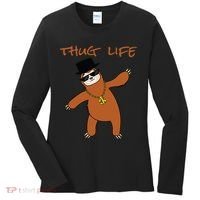 Thug Life Gangsta Sloth Women's Long Sleeve Shirt thumb 0