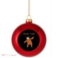 Thug Life Gangsta Sloth Plastic Christmas Ball Ornament thumb 0
