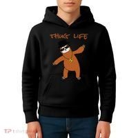 Thug Life Gangsta Sloth Kids Hoodie thumb 4