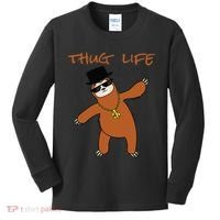Thug Life Gangsta Sloth Kids Long Sleeve Shirt thumb 0