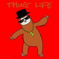 Thug Life Gangsta Sloth Santa Hat thumb 1