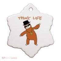 Thug Life Gangsta Sloth Ceramic Ornament thumb 0