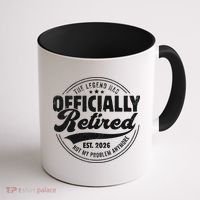 The Legend Has Officially Retired EST 2026 Emblem Coffee Mug thumb 1