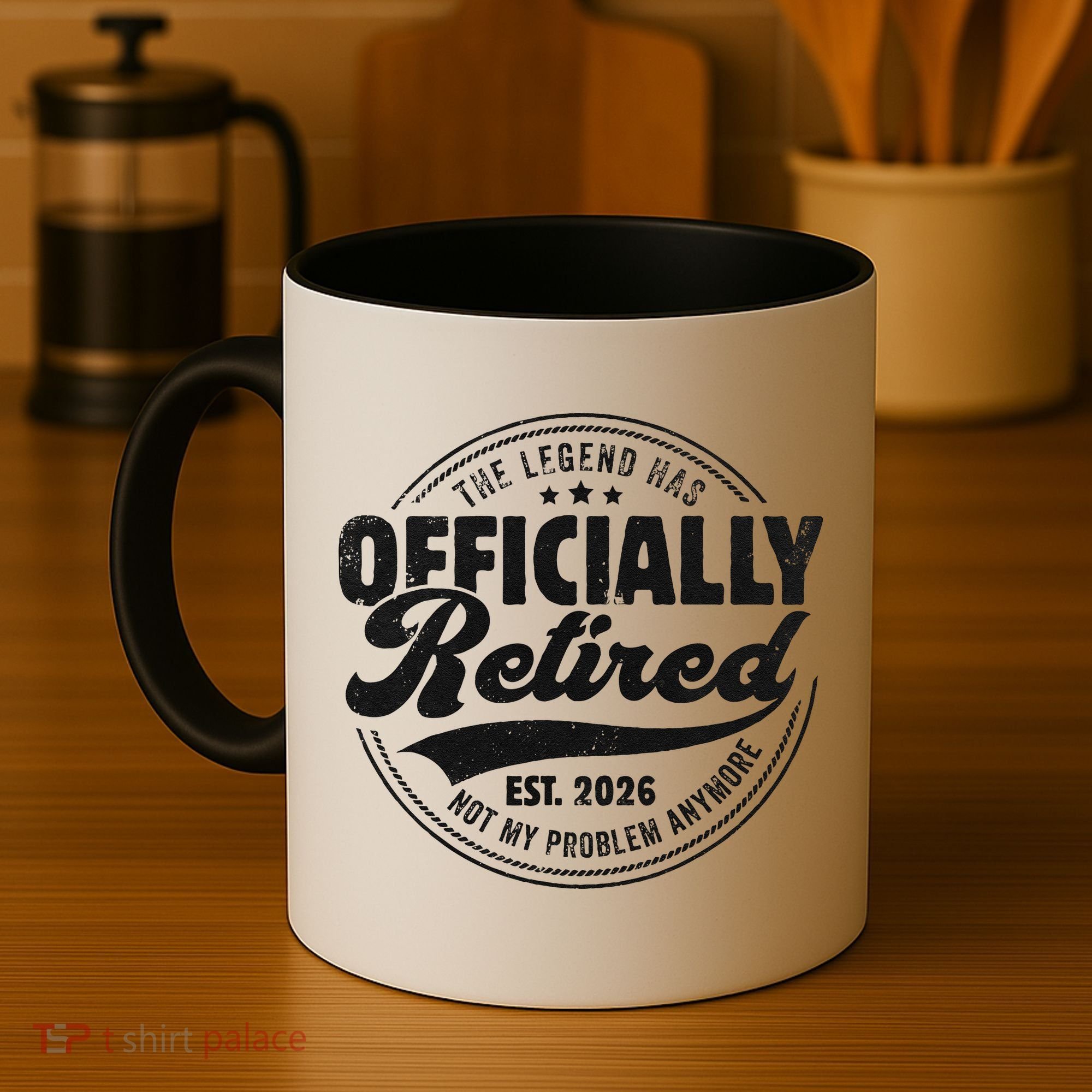 The Legend Has Officially Retired EST 2026 Emblem Coffee Mug