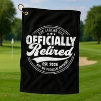 The Legend Has Officially Retired EST 2026 Emblem Golf Towel thumb 1