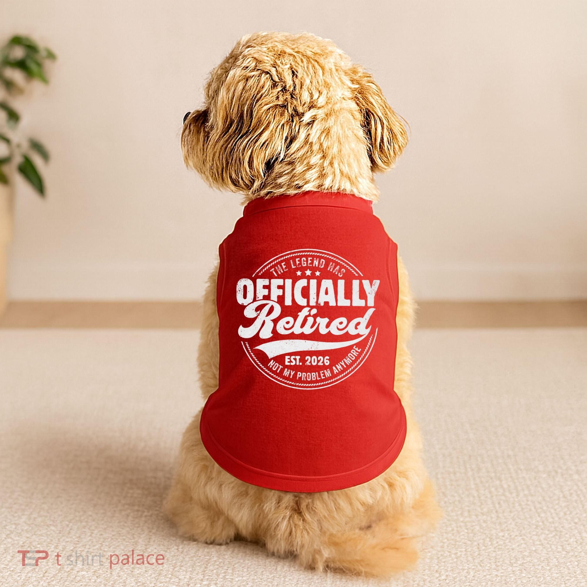 The Legend Has Officially Retired EST 2026 Emblem Doggie Tank