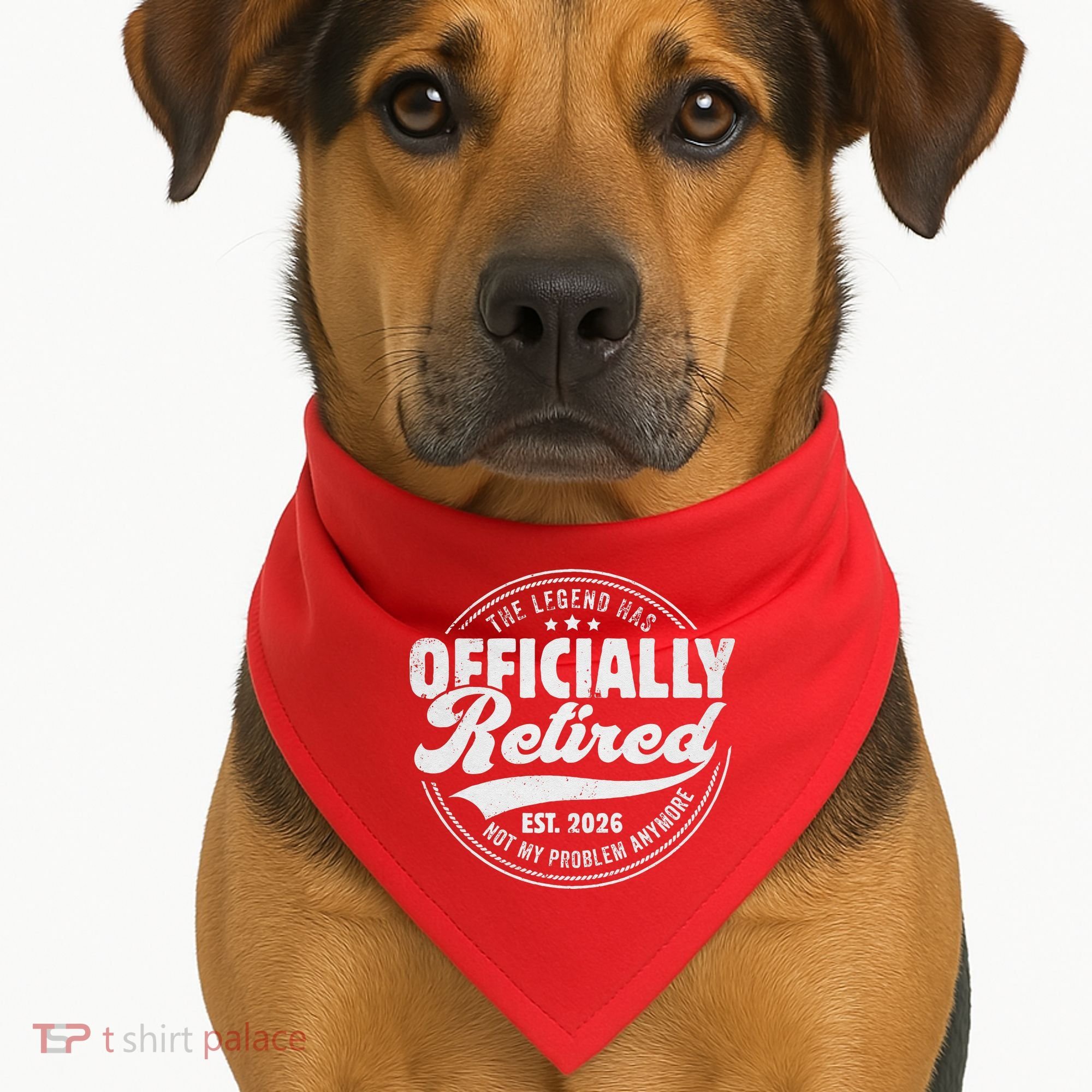 The Legend Has Officially Retired EST 2026 Emblem USA-Made Doggie Bandana