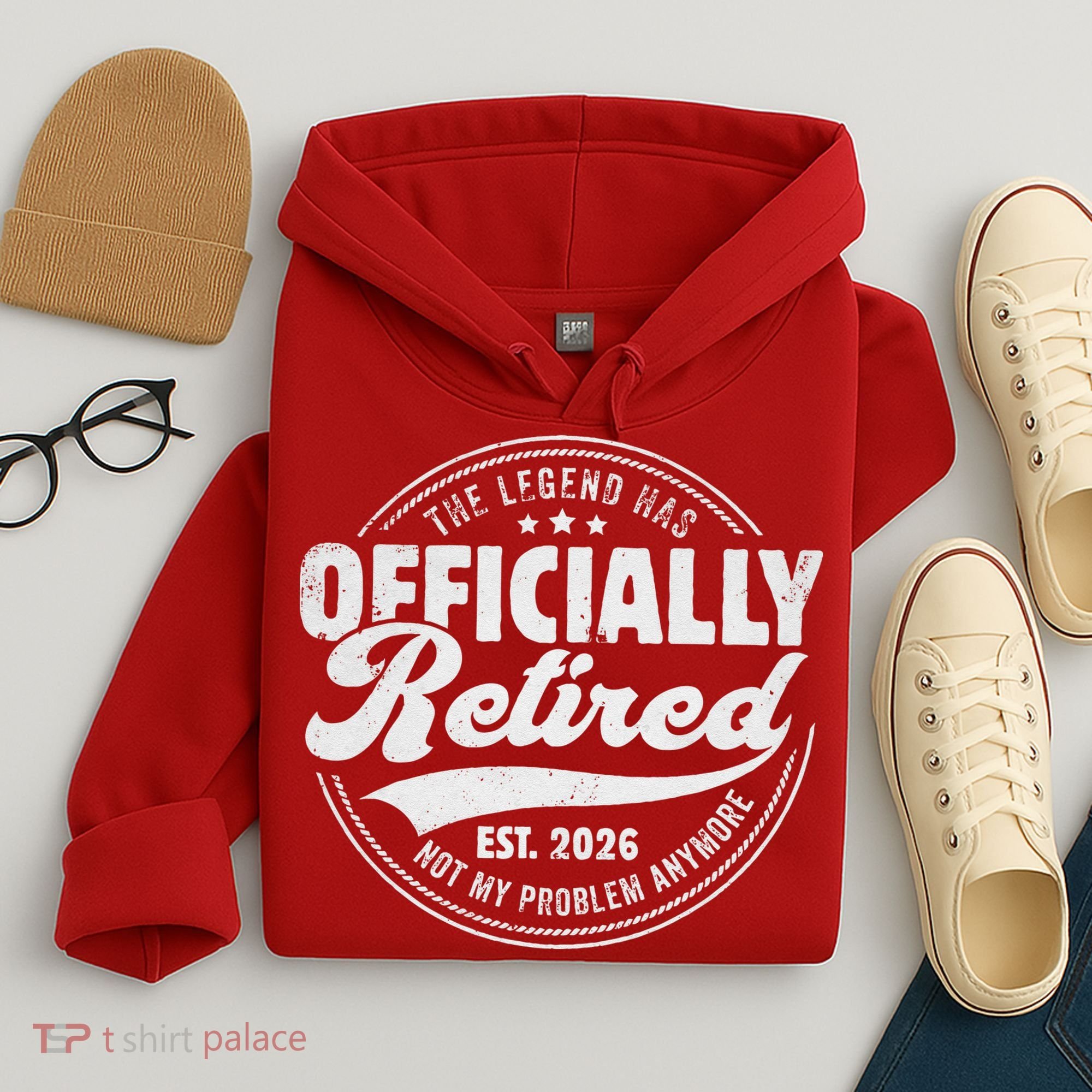 The Legend Has Officially Retired EST 2026 Emblem Hoodie