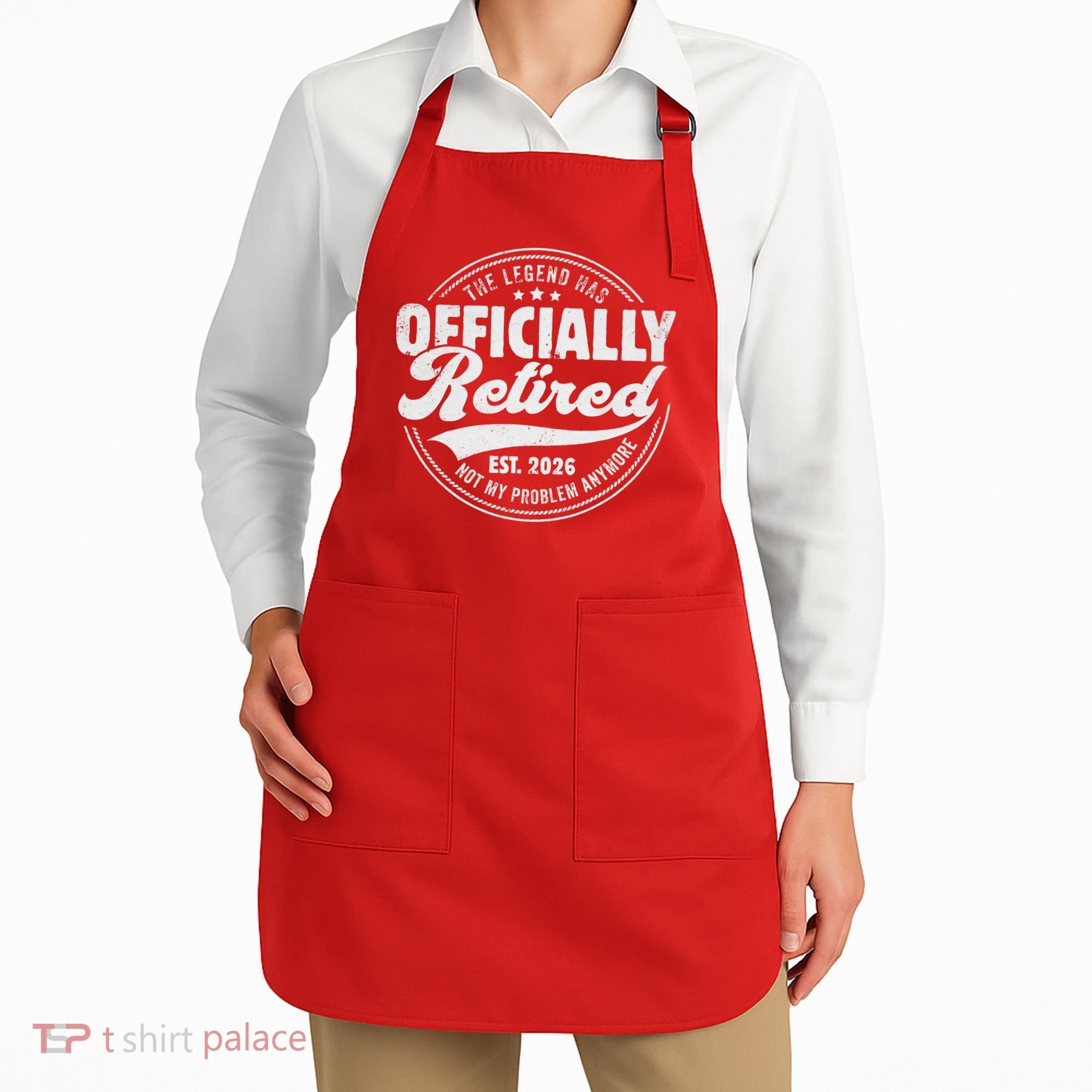 The Legend Has Officially Retired EST 2026 Emblem Apron