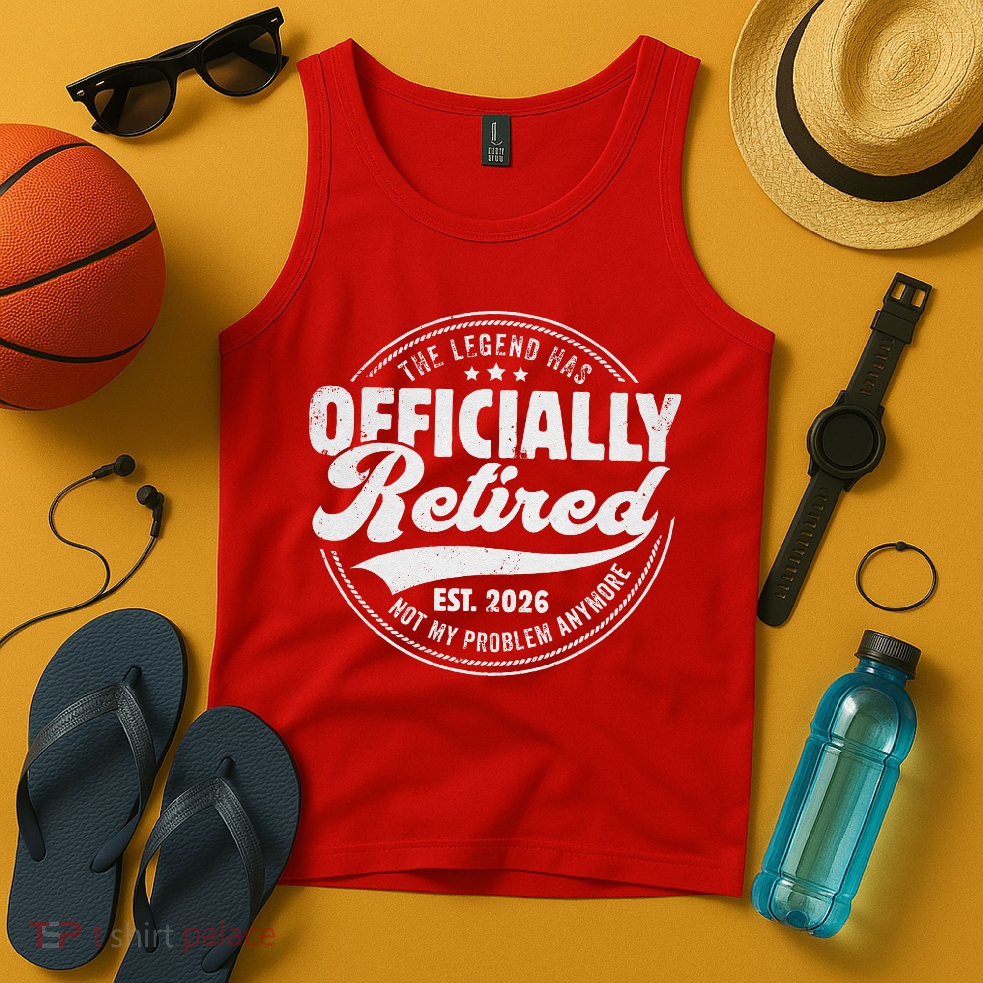 The Legend Has Officially Retired EST 2026 Emblem Tank Top