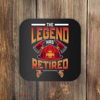 The Legend Has Retired Firefighter Fire Fighter Retirement Coaster thumb 0