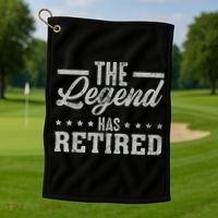 The Legend Has Retired Funny Cool Retirement Gift Golf Towel thumb 1