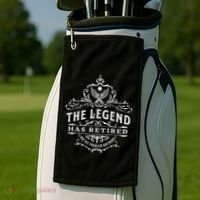 The Legend Has Retired Not My Problem Anymore Golf Towel thumb 2