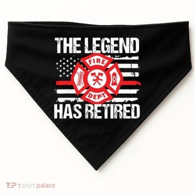 The Legend Has Retired Firefighter Retirement Party Gift USA-Made Doggie Bandana