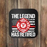 The Legend Has Retired Firefighter Retirement Party Gift Coaster thumb 0