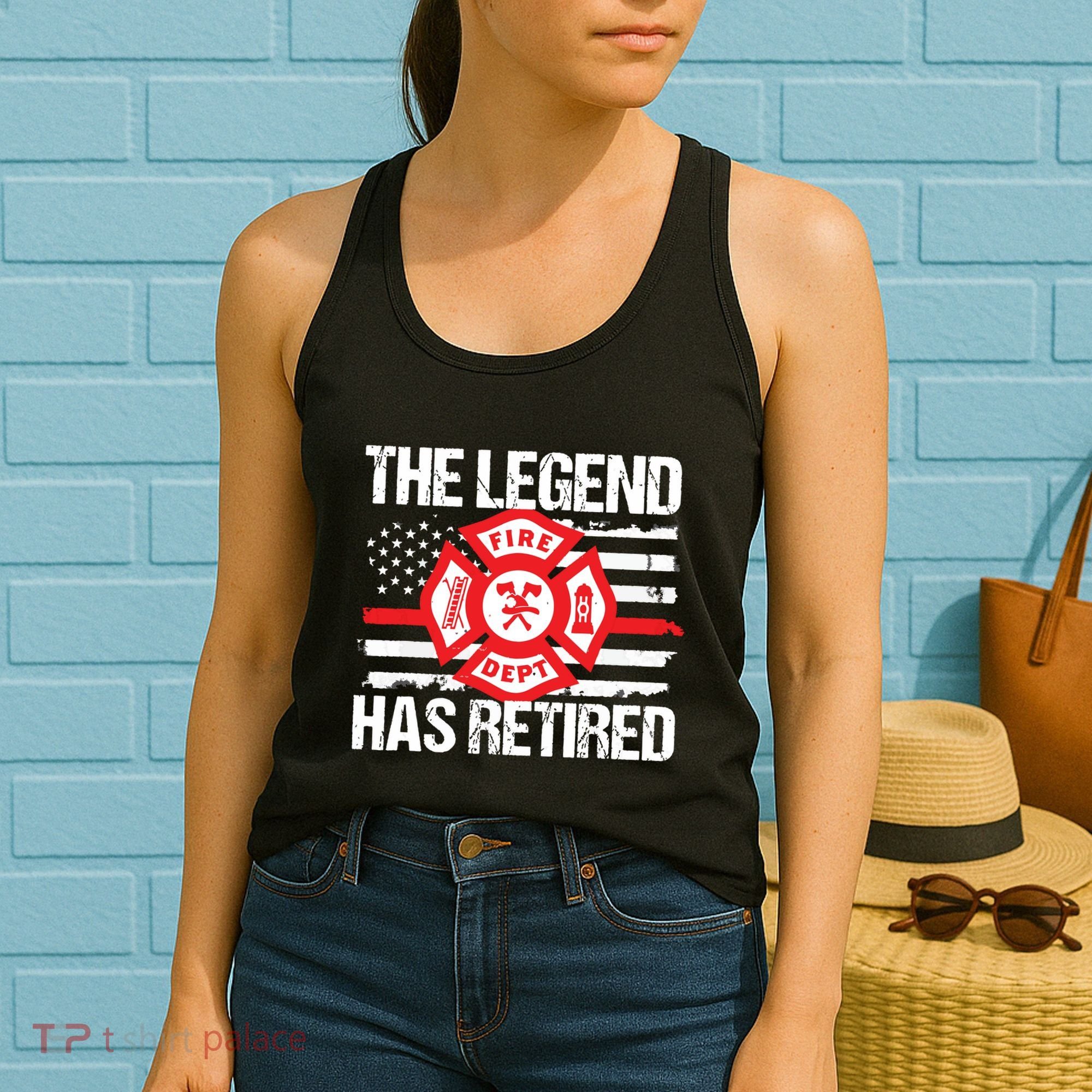 The Legend Has Retired Firefighter Retirement Party Gift Women's Tank Top