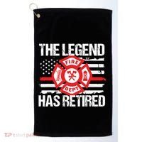The Legend Has Retired Firefighter Retirement Party Gift Golf Towel thumb 0
