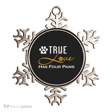 True Love Has Four Paws Funny Dogs Cats Valentine Gift Ornament