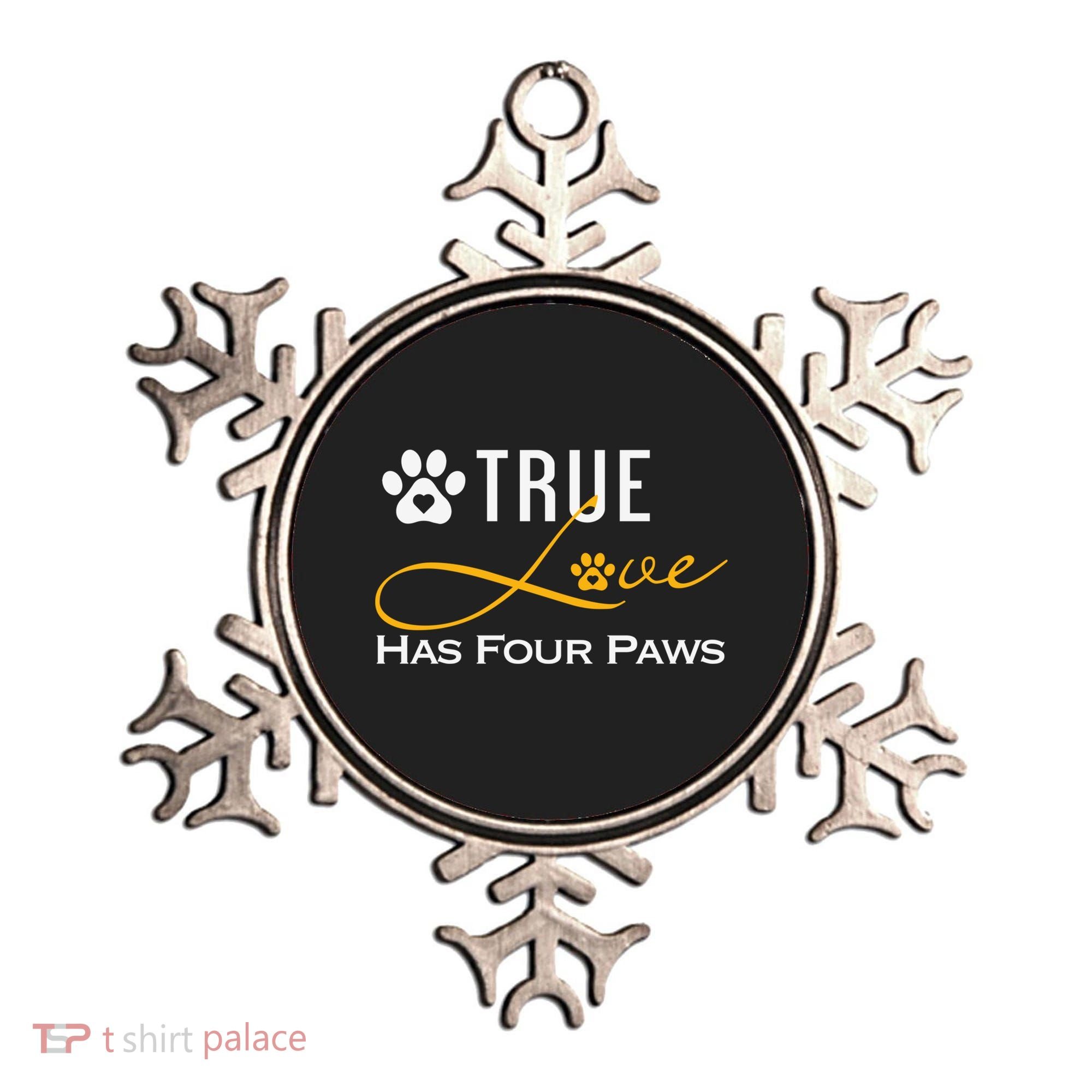 True Love Has Four Paws Funny Dogs Cats Valentine Gift Ornament