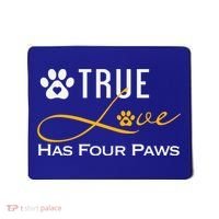 True Love Has Four Paws Funny Dogs Cats Valentine Gift Mousepad thumb 0