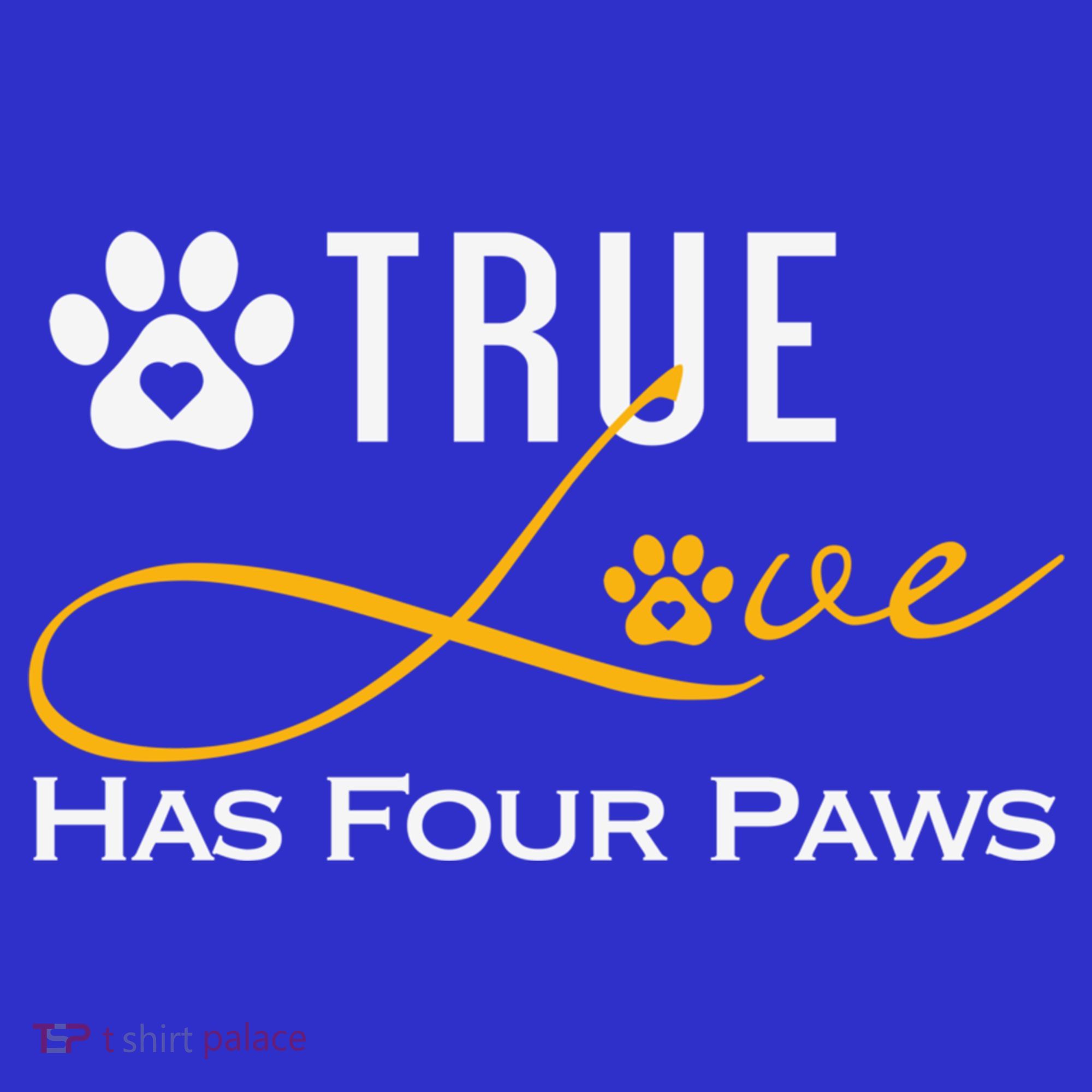 True Love Has Four Paws Funny Dogs Cats Valentine Gift Women's Tank Top