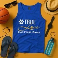 True Love Has Four Paws Funny Dogs Cats Valentine Gift Tank Top thumb 4