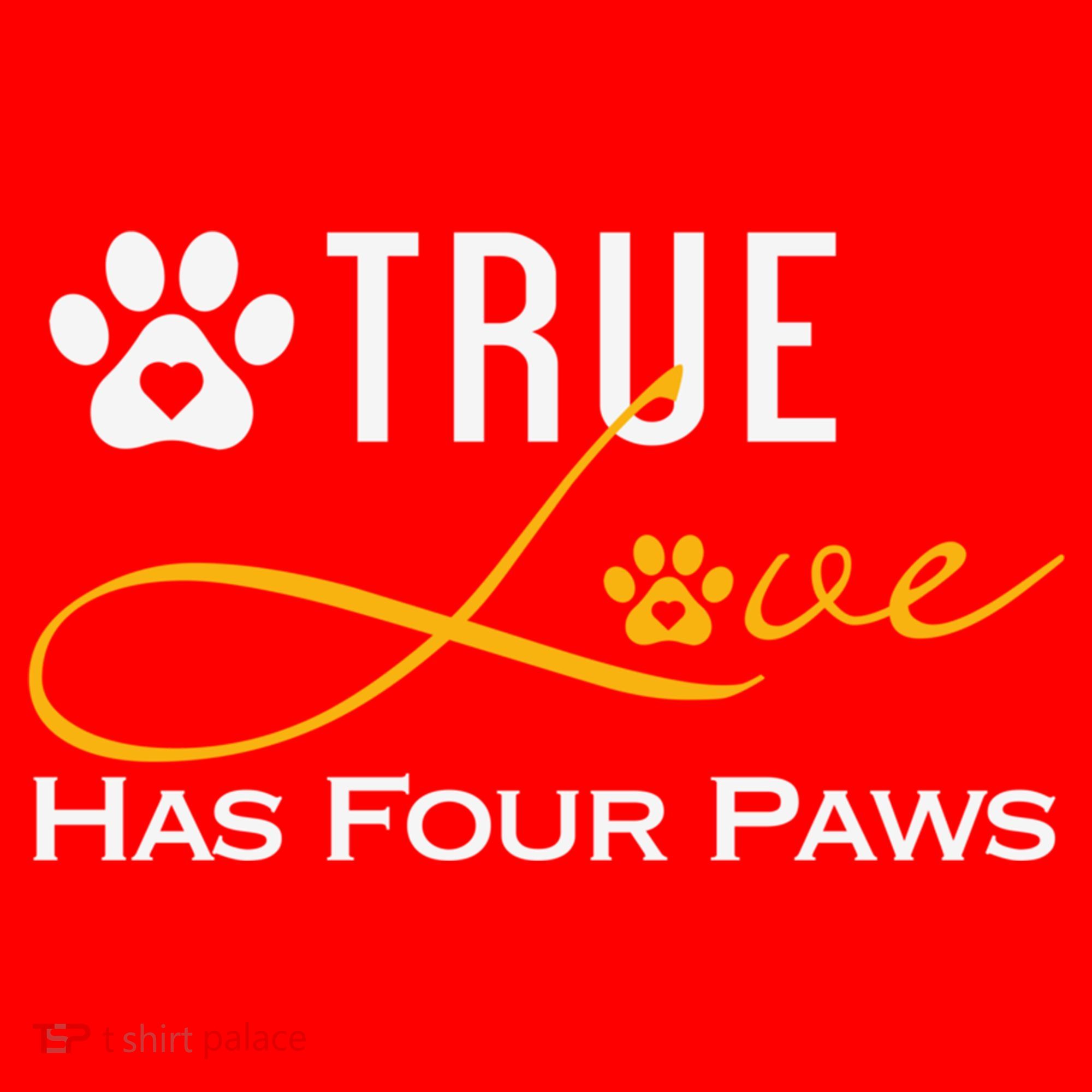 True Love Has Four Paws Funny Dogs Cats Valentine Gift Santa Hat
