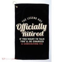 The Legend Has Officially Retired Tee Funny Retirement Golf Towel thumb 0