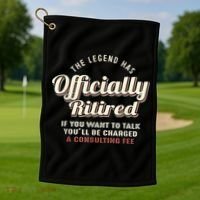 The Legend Has Officially Retired Tee Funny Retirement Golf Towel thumb 1