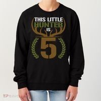 This Little Hunter Is 5 Years Old 5th Birthday Deer Hunter Women's Sweatshirt thumb 0