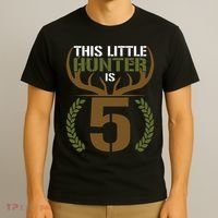 This Little Hunter Is 5 Years Old 5th Birthday Deer Hunter T-Shirt thumb 3