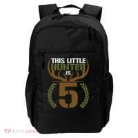 This Little Hunter Is 5 Years Old 5th Birthday Deer Hunter Backpack thumb 0