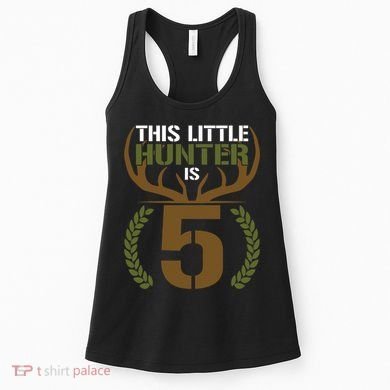 This Little Hunter Is 5 Years Old 5th Birthday Deer Hunter Women's Tank Top