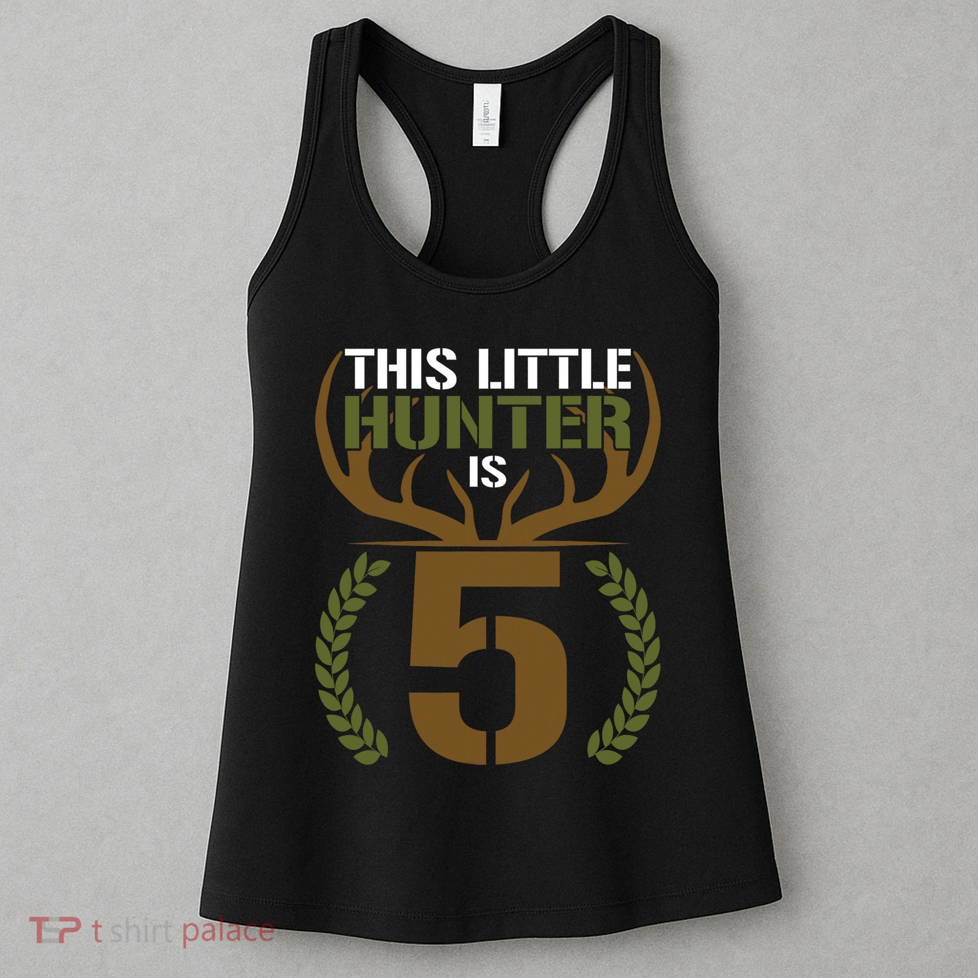 This Little Hunter Is 5 Years Old 5th Birthday Deer Hunter Women's Tank Top
