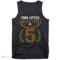 This Little Hunter Is 5 Years Old 5th Birthday Deer Hunter Tank Top thumb 0
