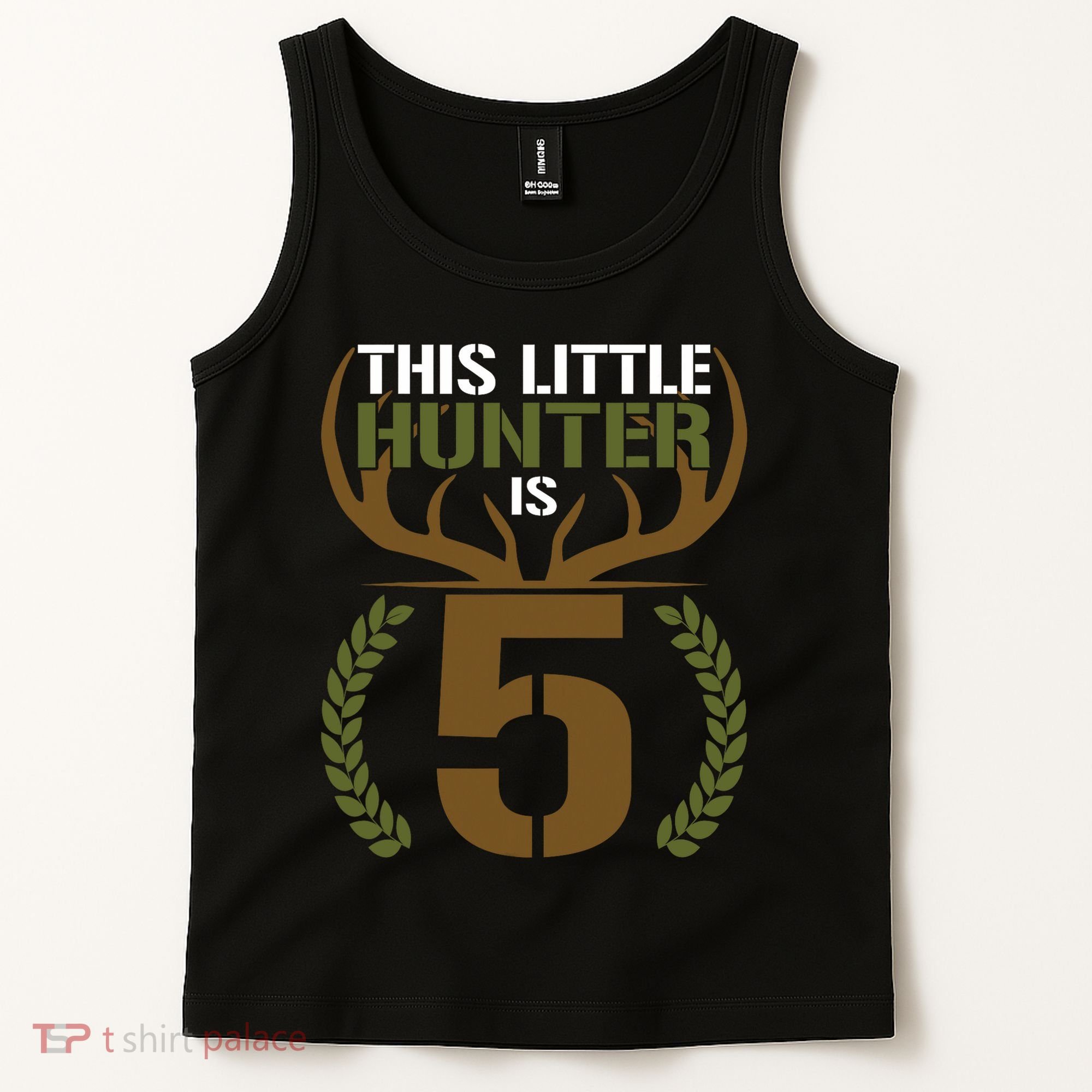 This Little Hunter Is 5 Years Old 5th Birthday Deer Hunter Tank Top